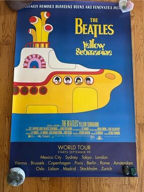 Yellow Submarine Beatles Poster - Bright Yellow & Blue